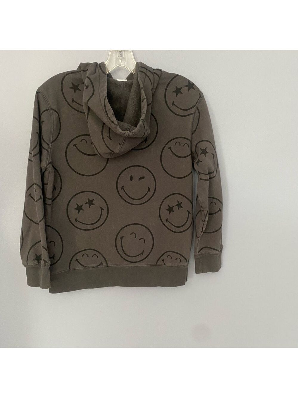 Smiley Face Hoodie Charcoal Sz Large Kids Gap - Picture 4 of 6